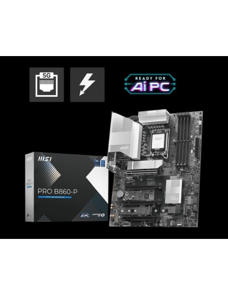 Msi placa base pro b860-p socket 1851 ultra processors (series 2)- 4x ddr5 - 1x hdmi - 4x pci-e