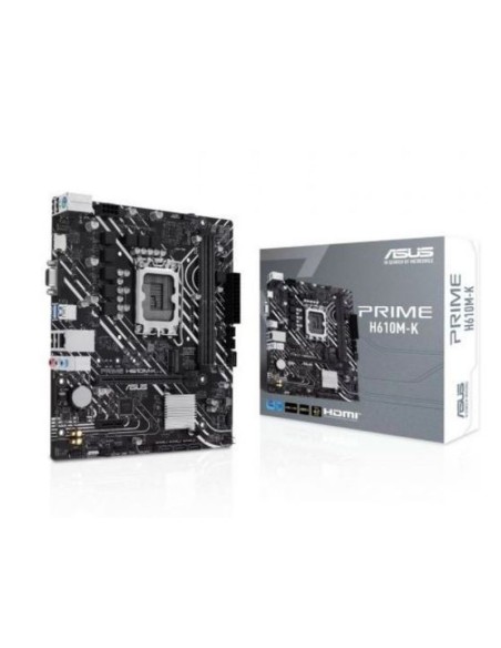 Asus placa base prime h610m-k lga1700 micro atx 14th, 13th, 12th gen-2 x dimm ddr5-1 x vga-1 x hdmi-1 x m.2-4 x sata-matx