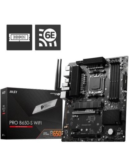 Msi placa base pro b650-s wifi am5 atx . supports amd ryzen 9000- 8000- 7000- 4xddr5- 1x hdmi- 1x dp