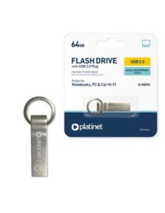 Platinet Pendrive 64gb Usb 2.0 Pmfmk64 Agua Metal Duro