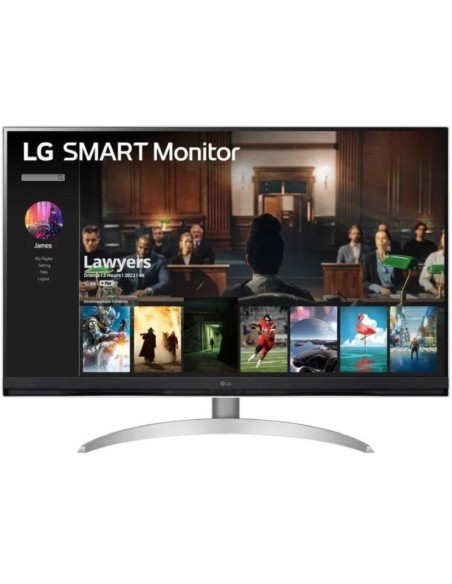 Lg monitor smart tv multimedia 32sq700s-w plata y blanco hdmi - usb-c- usb-a- lan- 5ms -ips-62hz-4k