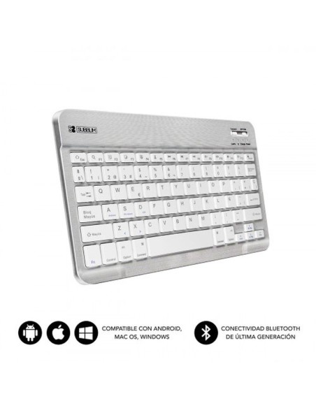 Subblim teclado inalambrico compacto bluetooth smart plata