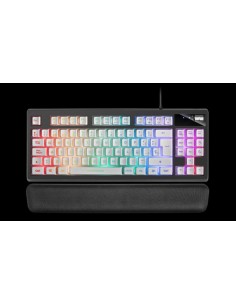 Mars gaming teclado gaming h-mecanico compacto tklmkaxwes botones color white estructura black boton roller tecnologia h-mech