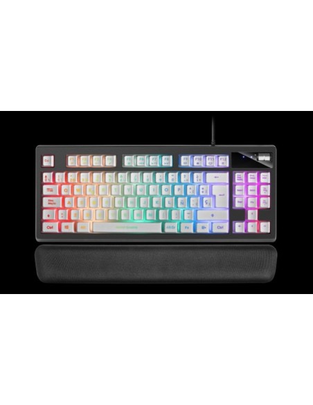 Mars gaming teclado gaming h-mecanico compacto tklmkaxwes botones color white estructura black boton roller tecnologia h-mech