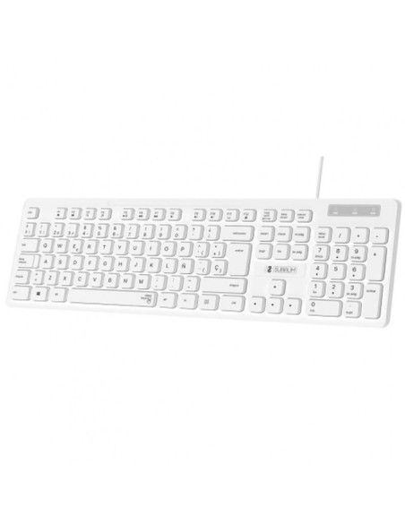 Subblim teclado business slim silencioso- blanco