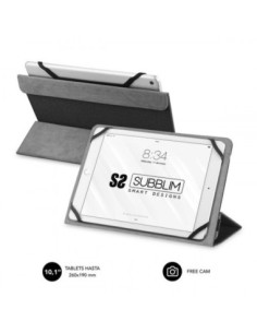 Subblim Funda Universal Tablet Freecam 10.1 Negra Trasera Plegable Para Usar Cámara