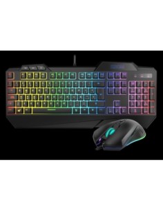 Krom teclado raton krusher pack gaming negro semi-mechanical rgb combo