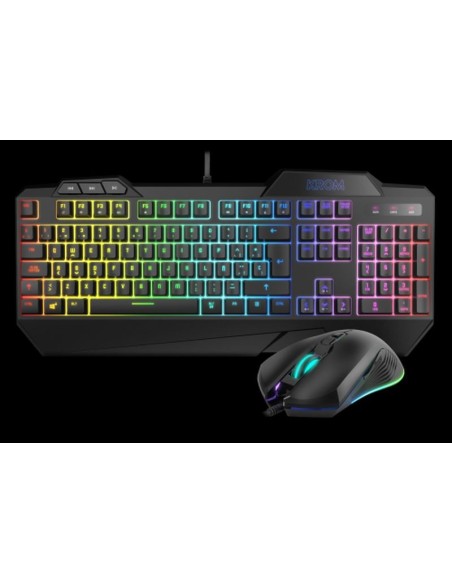 Krom teclado raton krusher pack gaming negro semi-mechanical rgb combo