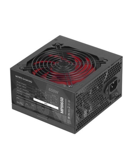 Mars gaming fuente de alimentacion mpiii650 650w negra