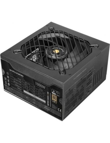 Mars gaming fuente de alimentacion mpb1000sim 1000w 80 plus gold negra ventilador 14cm