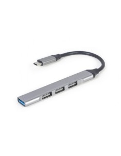 Gembird Hub Usb-C A Usb 3.0 + 3 Usb 2.0 Plateado
