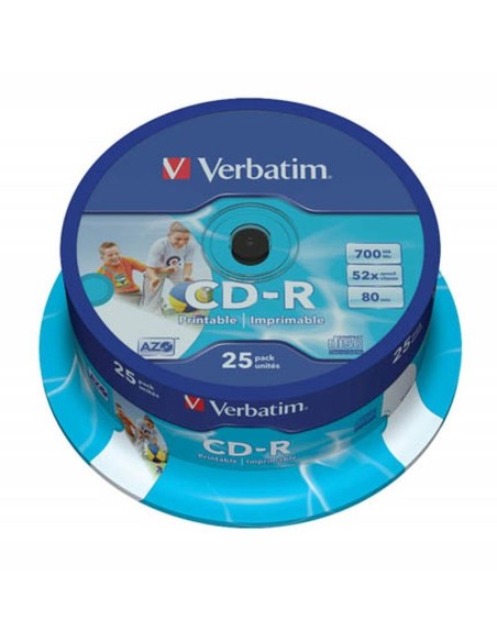 Verbatim Cd-R Printable 700mb 52x 80min Bote 25