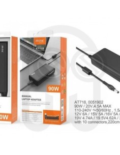 Cargador para portátil universal 120w 11 conectores 1.2m negro