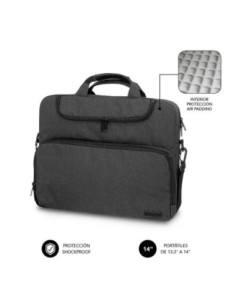 Subblim maletín air padding laptop bag 14 gris oscuro