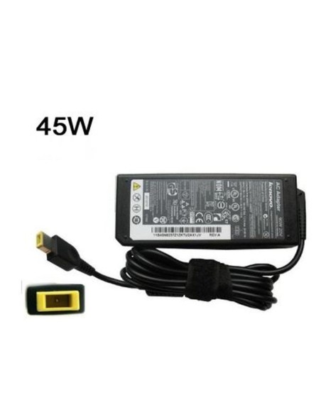 Cargador para portátil lenovo 45w 20v 2.25a conector rectangular