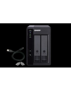 Qnap unidad de expansion nas 2 bay tr-002 almacenamiento conectado directo con raid de hardware usb-c de 2 bahías