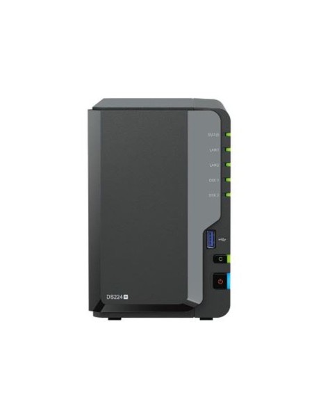 Synology nas ds224+ 2 bahias ethernet j4125 negro 3.5-2.5- 2gb ddr4