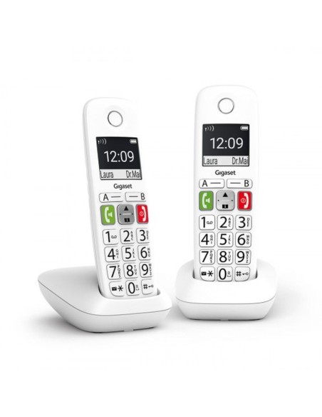 Gigaset telefono inalambrico dect e290 duo teclas grandes blanco