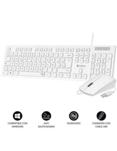 Subblim teclado y raton combo business slim cssk02/ blanco