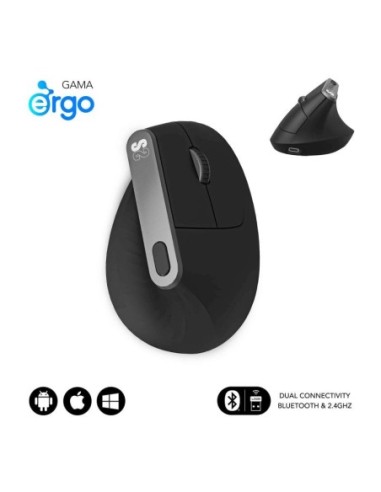 Subblim raton nature vertical ergo dual mouse battery black