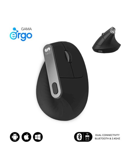 Subblim raton nature vertical ergo dual mouse battery black