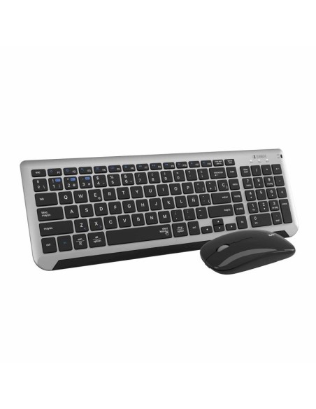 Subblim teclado con ratón bluetooth + 2.4g combo dual prestige extendido plata/negro
