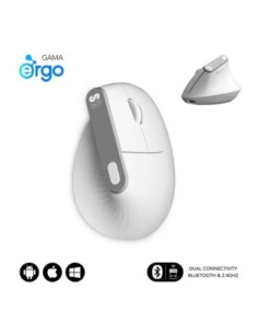 Subblim raton nature vertical ergo dual mouse battery white