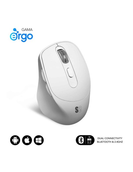 Subblim raton comfort ergo dual mouse battery white