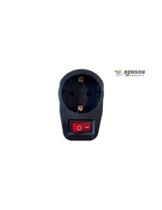 Benson Adaptador De Enchufe Con Boton Negro
