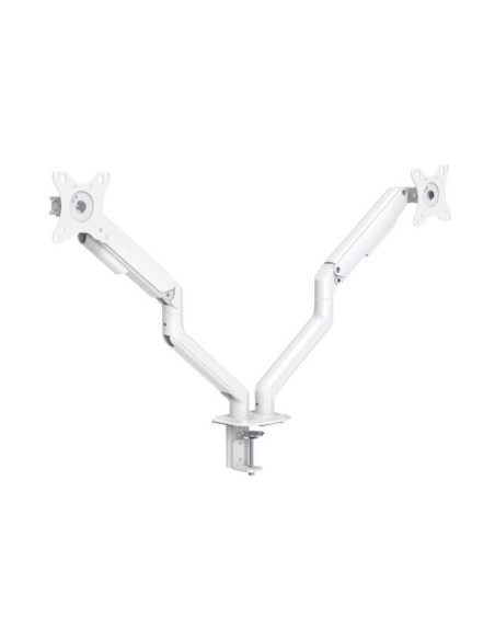 Tooq soporte de 2 monitorres para mesa blanco