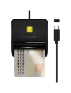 Aisens lector de dni-e usb-c negro