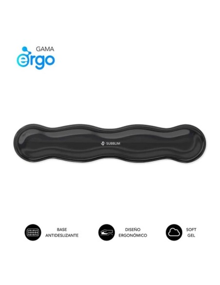 Subblim reposamuñecas ergo crystal flex keyb negro