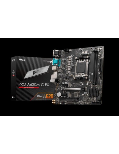 Msi placa base pro a620m-c ex am5 matx 2xddr5 matx/2xddr5/1 x vga/ 1 xhdmi/ 1 x usb-c