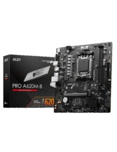 Msi placa base pro a620m-b socket am5 am5 / a620/ 2ddr4 / 128gb / vga+hdmi / 2.5gb lan / 4sata3+1xm.2 / 6usb3.2 / matx