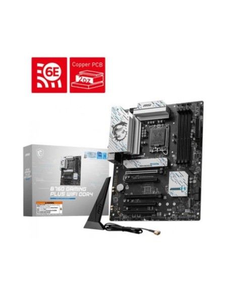 Msi placa base b760 gaming plus wifi ddr4 ntel/1700/b760/4ddr4/192gb/hdmi+dp/4sata+2m.2/6usb .2/2.5gb+wifi6e+bt5.3/atx