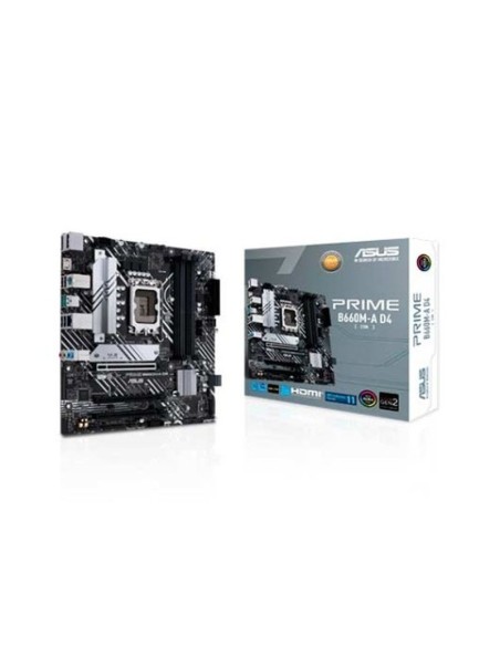 Asus placa base prime b660m-a d4-csm lga1700 14th 13th 12th gen/4x ddr4/ 1 x dp 1.4, 1 x dp, 2 x hdmi/m.2/4 x sata/matx