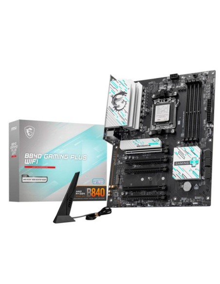 Msi placa base b840 gaming plus wifi wifi,amd,am5,b840,4ddr5,usb type-c,wifi,aura,atx