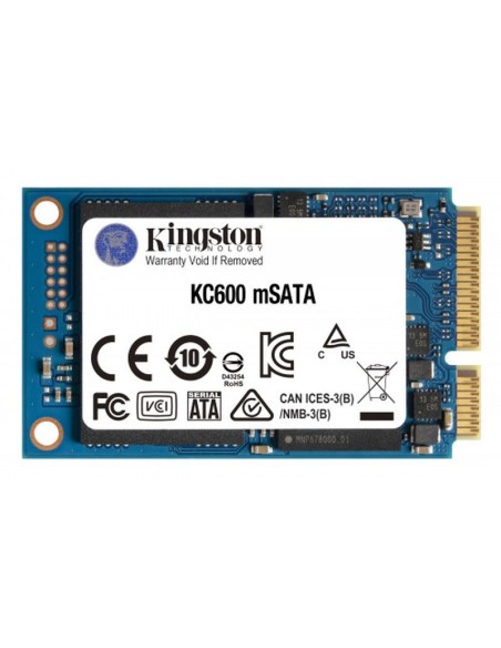 Kingston disco duro ssd kc600 msata 512gb sata 3 velocidad de lectura: 550 mb-s - velocidad de escritura: 520 mb-s