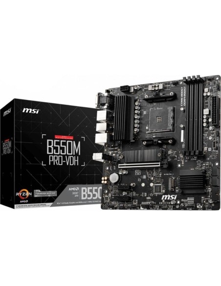 Msi placa base b550m pro-vdh am4 matx 4xddr4 3rd gen amd/ matx/4xddr4/ hdmi/vga/dp.