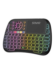 Savio mini teclado inalambrico smart tv kw-04 teclado qwerty/compatible con tv box y consolas
