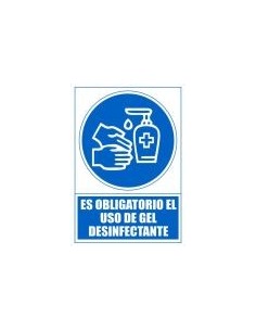 Archivo 2000 Señal Obligatorio Utilizar Gel Desinfectante 210x297 Pvc Azul Y Blanco