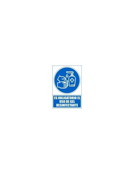 Archivo 2000 Señal Obligatorio Utilizar Gel Desinfectante 210x297 Pvc Azul Y Blanco