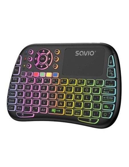 Savio mini teclado inalambrico smart tv kw-04 teclado qwerty-compatible con tv box y consolas