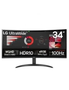 Lg monitor profesional ultrapanoramico curvo34wr50qk-b 34 wqhd negro hdmi / 5ms