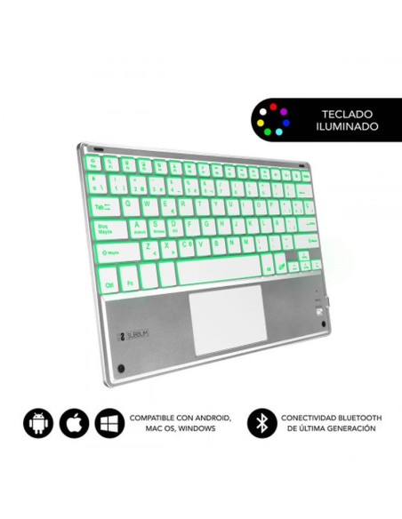 Subblim teclado bluetooth smbt50 touchpad smart plata