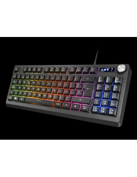 Mars gaming teclado h-mecanico mkrevoes compacto tkl negro pad numerico y rueda/scroll multi funcion full rgb tecnologia h-mech