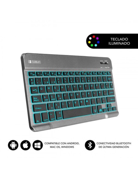 Subblim teclado bluetooth smbl31 iluminado gris