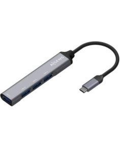 Aisens hub usb 3.1 usb-c 4 puertos tipo a- gris