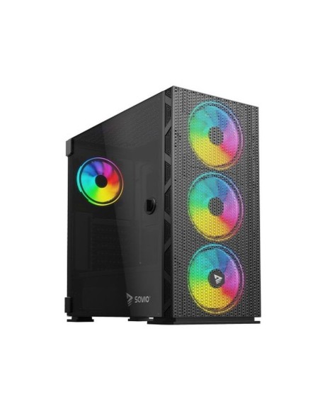 Savio torre argb atx raptor x1 usb 3.0 4 ventiladores-cristal templado-control por voz- atx, eatx, itx, mini-atx