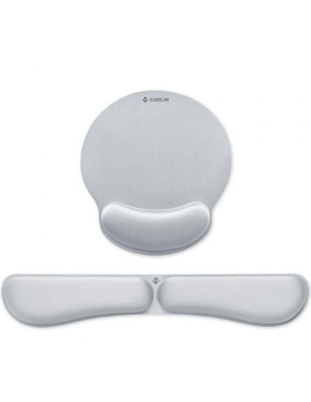 Subblim reposamuñecas y alfombrilla ergo memoryflex plateadas